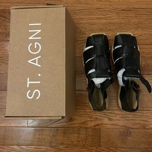 St. Agni black fisherman sandals NIB